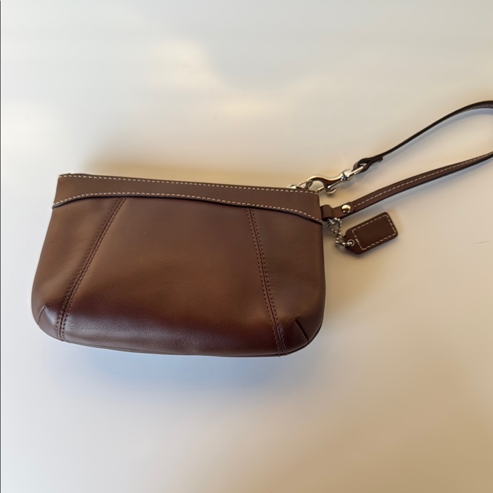 Coach Leather Wristlet  Brown - Picture 3 of 9